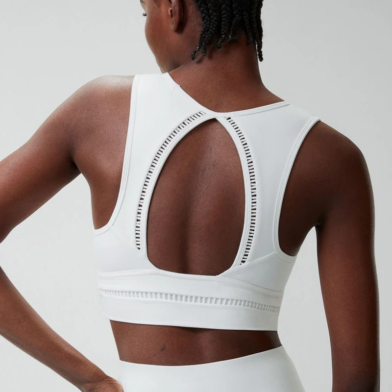 Women High Impact Yoga Bra Solid Color Square Neckline Gym Crop Top Soft Breathable Sports Undearwear Female Wotkout Vest