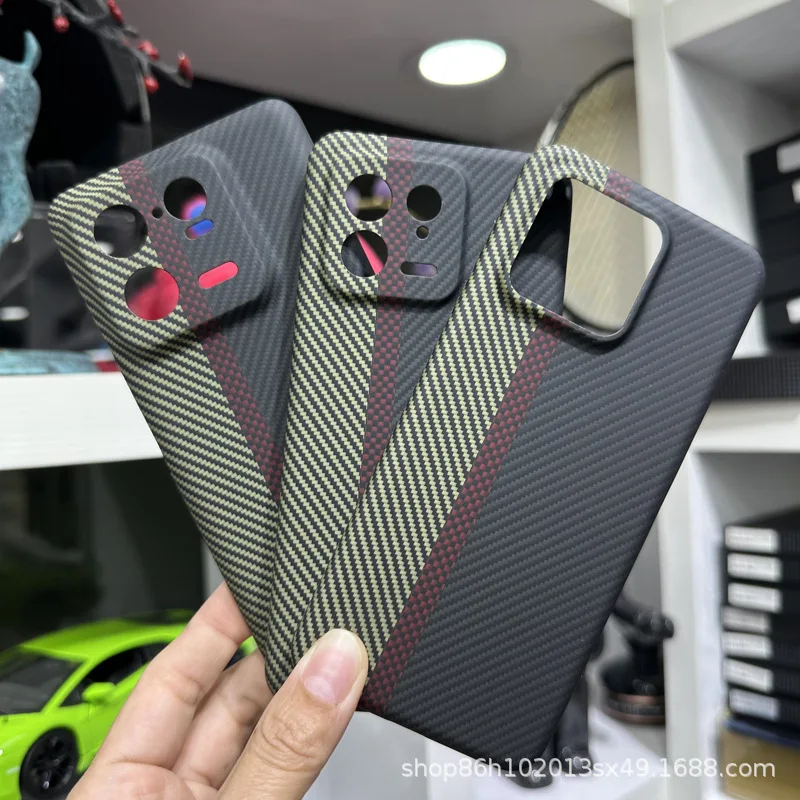 Kevlar-Xiaomi携帯電話用の超薄型カーボンファイバー保護ケース,Xiaomi 13 14 pro用の超薄型マット保護ケース