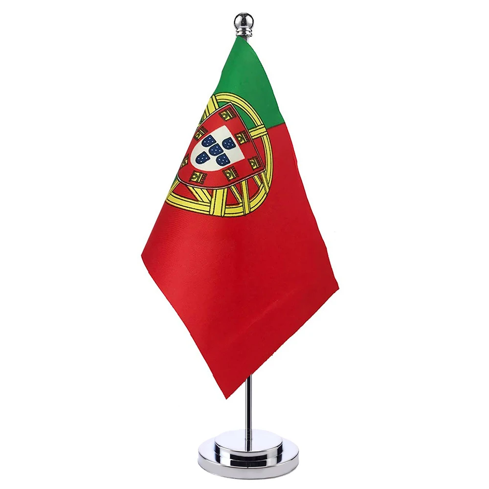Xvggdg 14x21cm Office Desk Flag of Portugal Flag the Republic of Portugal Banner Standard Hanging Banner