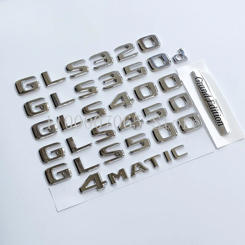 2017 Chrome Letters GLS320 GLS400 GLS450 GLS500 GLS350d 4Matic Grand Edition ABS Emblem for Car Trunk Logo Sticker