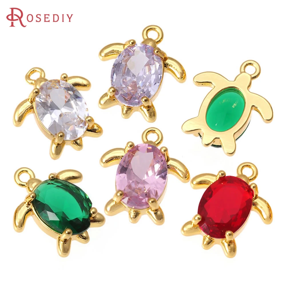 18K Gold Color Tortoise Crab Sea Turtle Crocodile Charms Pendants High Quality Diy Necklace Earrings Jewelry Making Accessories