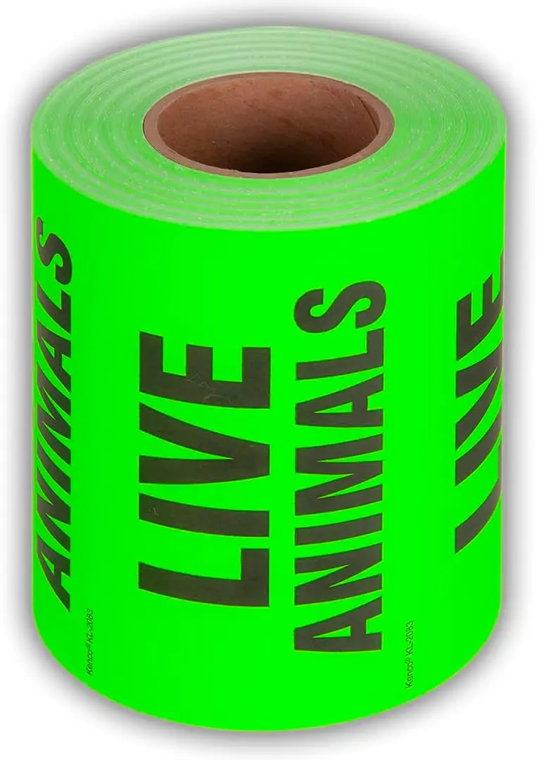 

3x5 Fluorescent Live Animal Shipping Labels, 500 Per Roll, 5 Pack