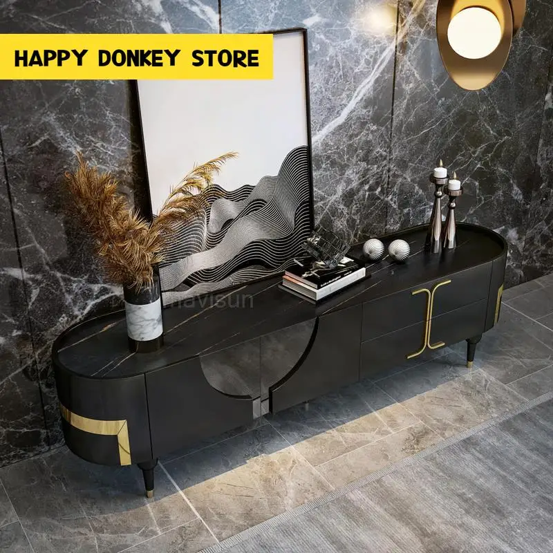 Italian Mild Luxury Tv Stand Modern Tv Table For Living Room Rock Slab Floor Cabinet High-End Muebles Living Room Furniture