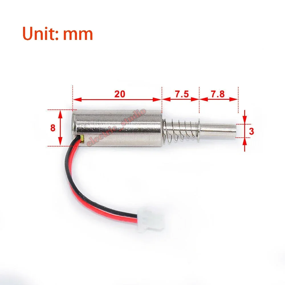 DC 3V 5V 6V 9V 12V 24V Micro Tiny 8mm Cylindrical Linear Suction Tubular Actuator Solenoid Magnet Micro Solenoid Electromagnet