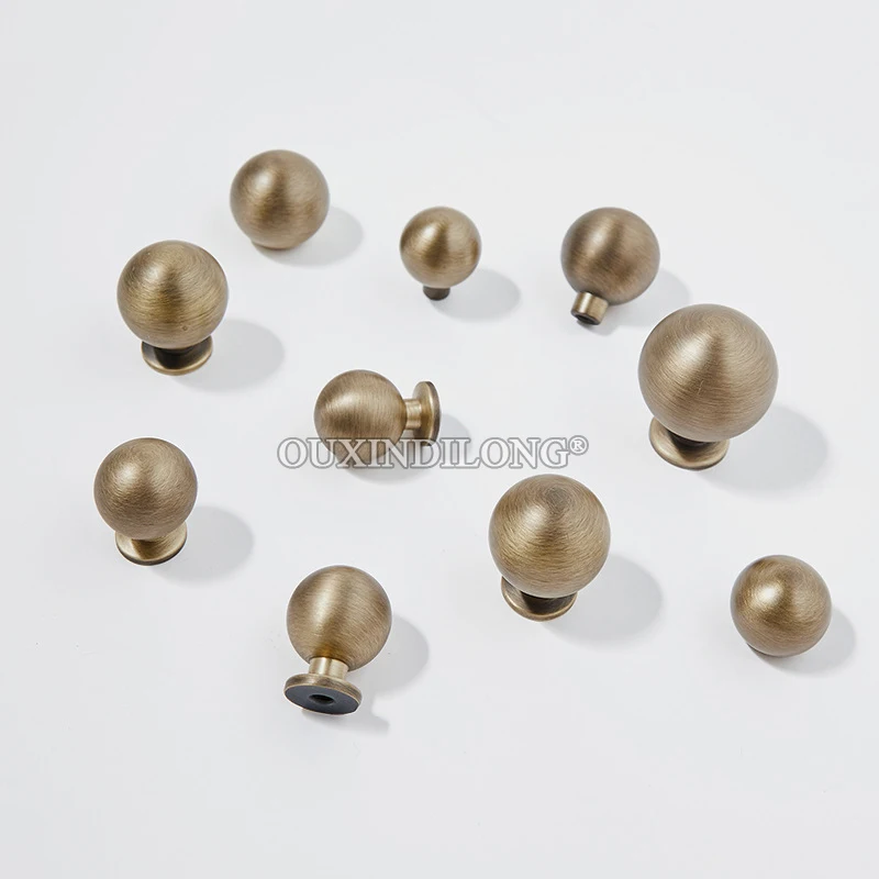 Retro 10PCS Solid Brass Furniture Pulls Handles Drawer Knobs Cupboard Wardrobe Closet Dresser Shoe Wine Cabinet Pulls Knobs