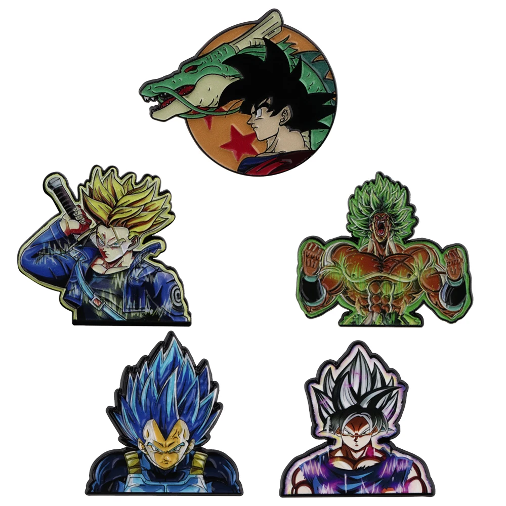 Broches clássicos do dragão do anime japonês, alfinetes masculinos e femininos, alfinetes de lapela para mochila, alfinete decorativo de esmalte,