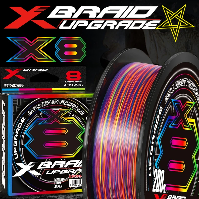 יפן מקורי Xbraid Upgrade X8 ססגוני 2024 חדש  חוזק רב חוזק רב חוט דיג 1000M/500M/300M חוט דיג מלוח סופר חלק עמיד בפני שחיקה