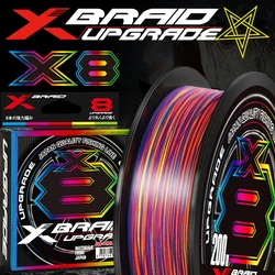 Japão Original Xbraid Upgrade X8 Multicolored 2024 NOVO High Stength Multifilament Line Fishing 1000M/500M/300M Super Smooth Saltwater Fishwater Linhas Trançadas Resistentes à Abrasão pescaria material de pesca