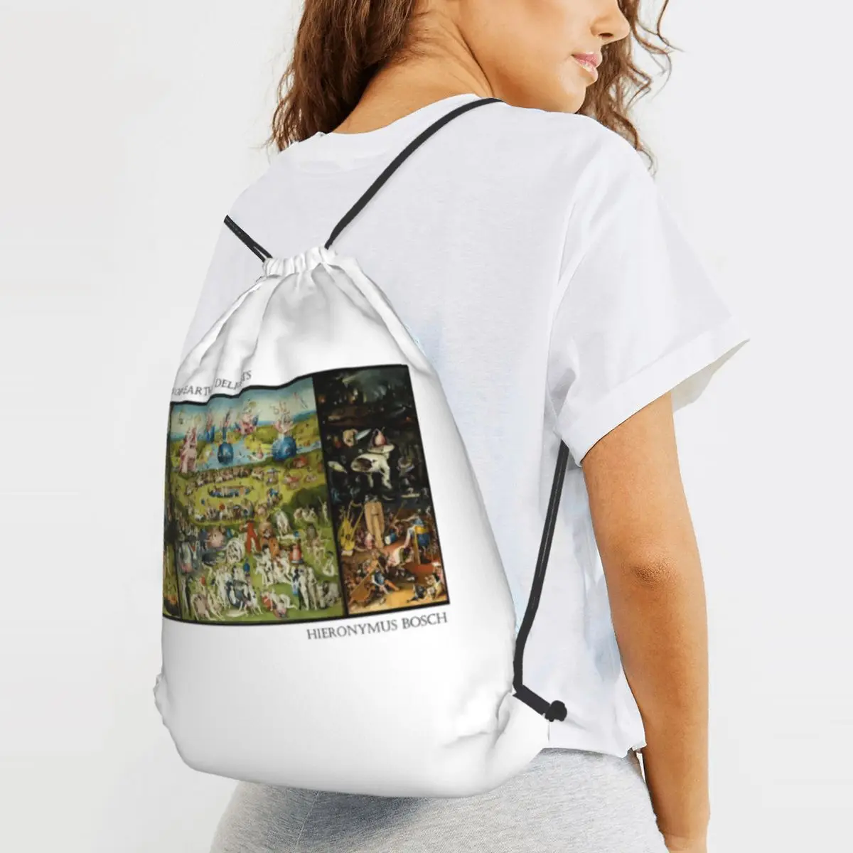 The Garden Of Earthly Delights (circa 1490 -1510) By Hieronymus Bosch Backpacks Drawstring Bundle Pocket Shoes Bag Book Bags