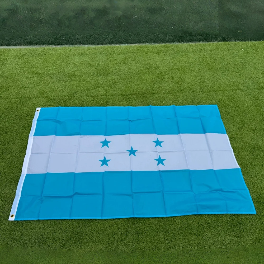 FlagGo Honduras Flag 150x90cm 3x5 FT Blue White Blue Stripes Five Stars Polyester Double Stitched Outdoor Indoor Decoration
