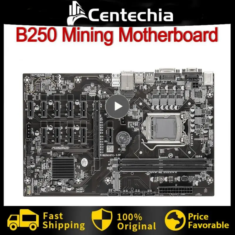 B75 B250C Mining Motherboard 12 USB 3.0 To PCIe XI-E 16X Graphics Card LGA 1151 DDR4 SATA Bitcoin BTC ETH Miner Mainboard