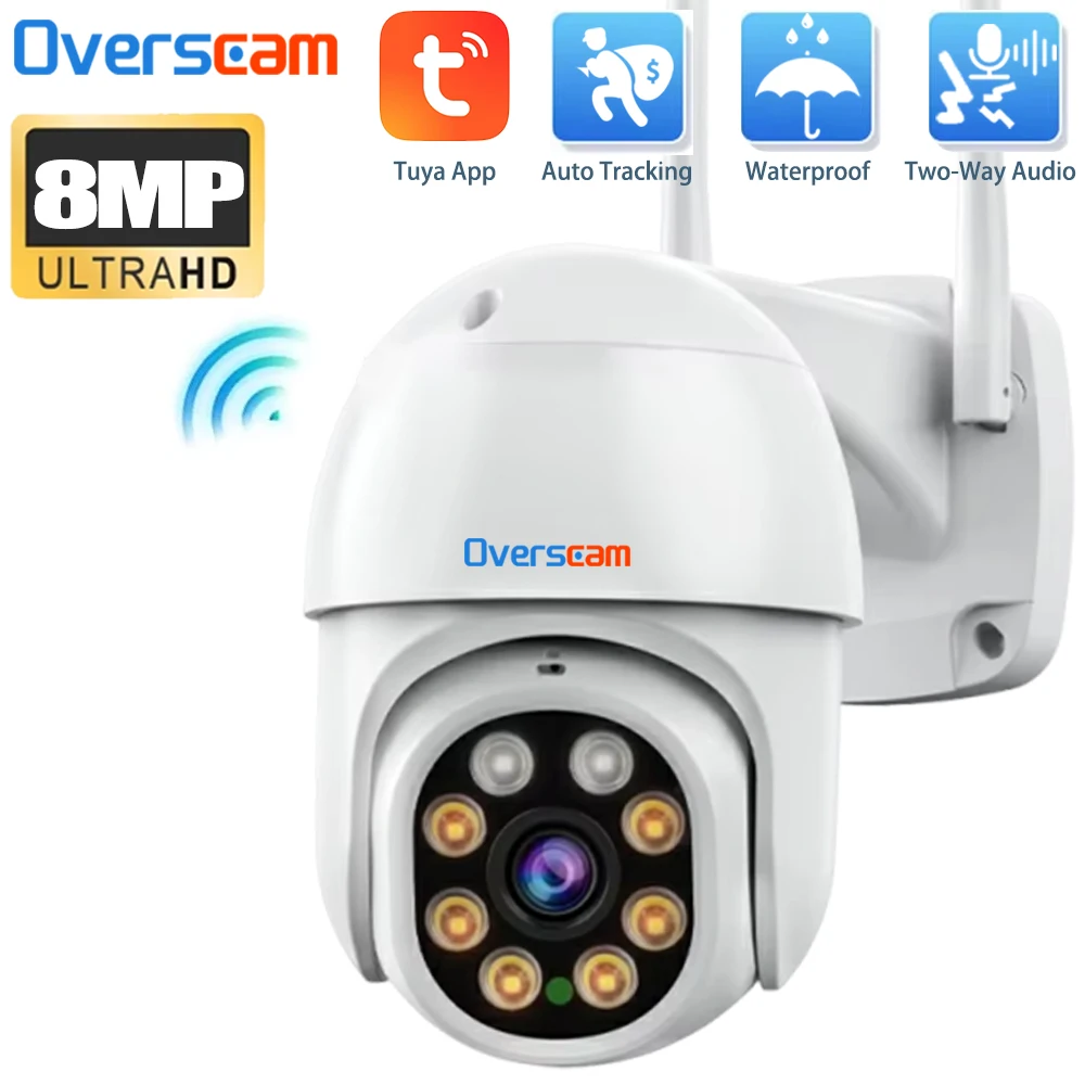 4K 8MP Tuya Smart Life WiFi كاميرا PTZ مراقبة المنزل مراقبة الطفل حماية الأمن السيارات Trackin CCTV فيديو كاميرا خارجية