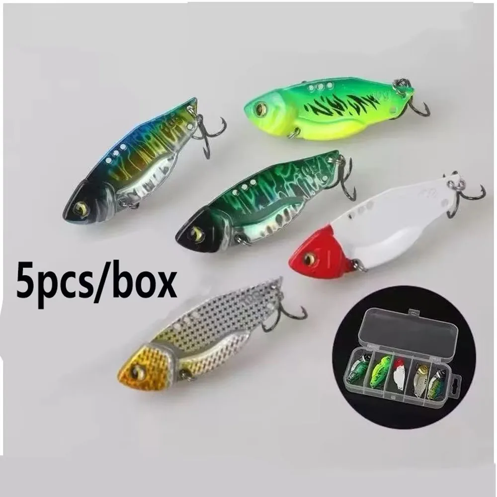 5 Stück pro Karton, Lure Vib, Langstrecken-All-Wasser-Metallvibrator, dünner Köder, für Hecht, Bluefish und Anglerfish