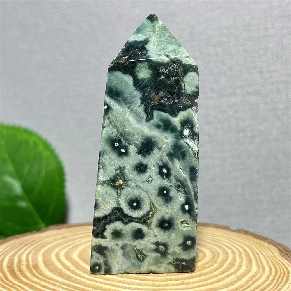 

Ocean Jasper’ Natural Stone And Crystal Tower Specimen Polished Quartz Wand Home Room Decoration Gift Energy