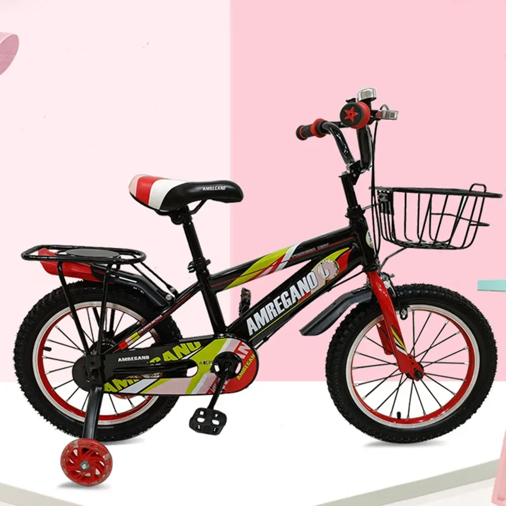 16 Inches Children Bicycle High Carbon Steel Bicycle Overall Frame Reinforcement Design Enjoy Outdoor Cycling Comfort Saddle