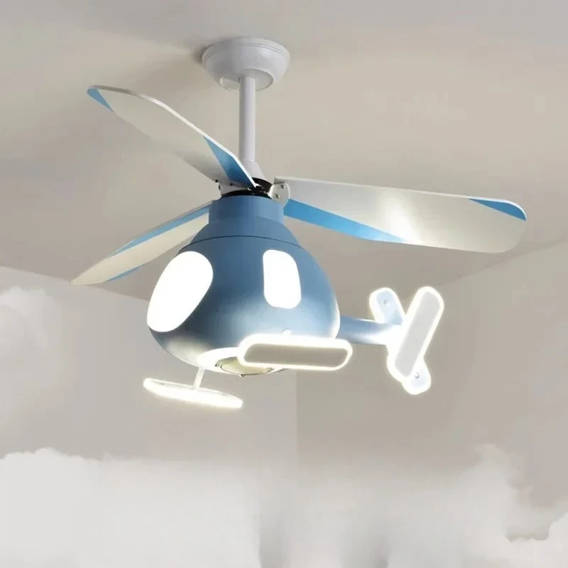 3-in-1 Shape Ceiling Fan Chandelier LED Light for Kids Bedroom Boys Girls Study Room Decor