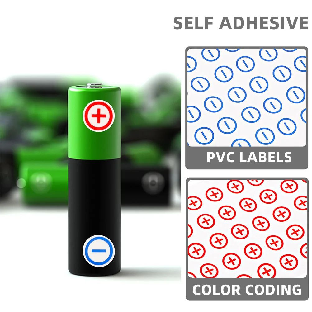 Power Polarity Stickers Red Blue Self Adhesive Labels For Electrical Devices Distribution Block Turret Warning