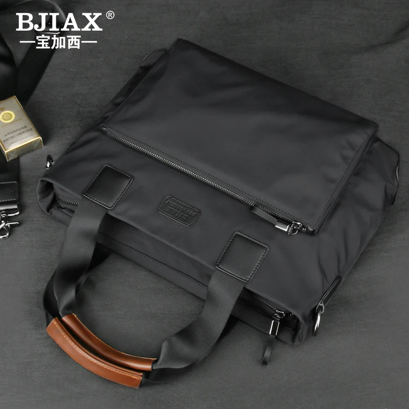 BJIAX New Men Bag Horizontal Business Casual Handbag Nylon Oxford Cloth Canvas Bag Crossbody Bag Briefcase