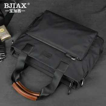 BJIAX 남성용 수평 비즈니스 캐주얼 핸드백, 나일론 옥스포드 천 캔버스 가방, 크로스바디 가방, 서류 가방, 신제품