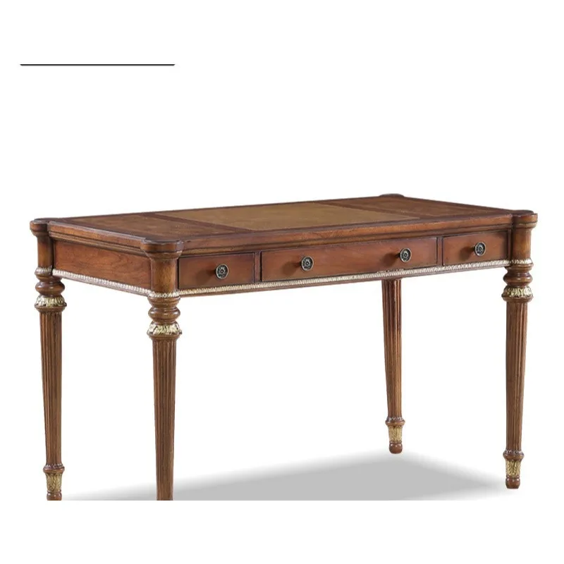 Italian Fei Lengcui series writing desk European  solid wood engraving computer  household writing