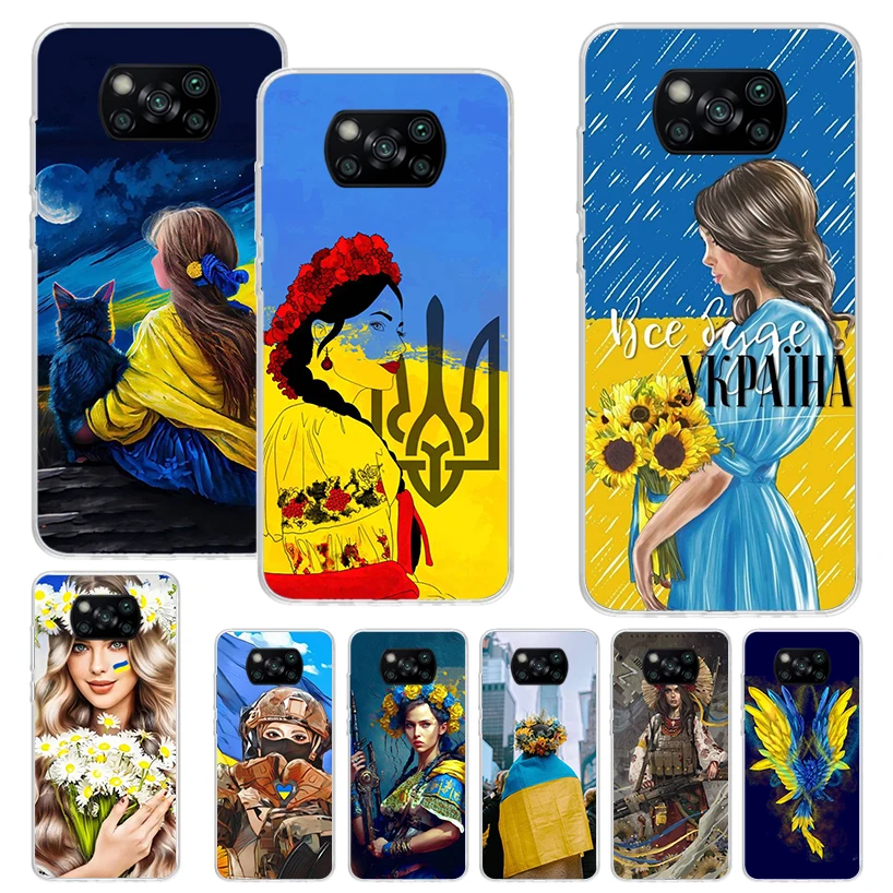 Ukraine Ukrainian Girl Print Soft Case for Xiaomi Poco X3 X4 NFC X5 Pro M3 M4 M5S Phone Shell F3 F2 F1 Mi Note 10 Lite Pattern C