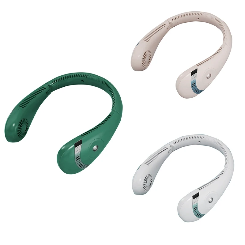 AD23-Tragbarer Nackenventilator, 5000 mAh, faltbarer Nackenventilator, flügellose Kühlung, persönlicher Nackenventilator, wiederaufladbarer Nackenventilator mit 3 Geschwindigkeiten