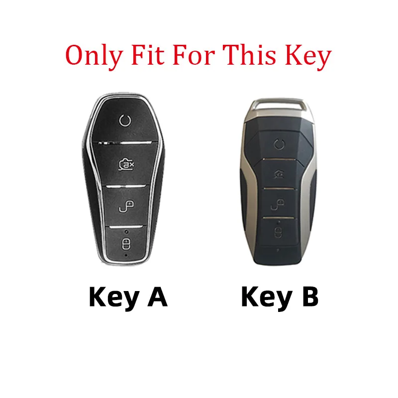 Car Smart Key Cover Case for BYD Song Plus Atto 3 Han EV Tang DM Qin Seal Dolphin Leather Alloy Fob Holder Keychains Accessories