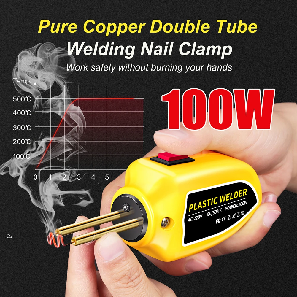 

100W Plastic Welding Machine Hot Stapler Plastic Welder with 200pcs Staples PVC Welder Gun Soldering Iron Car Bumper Repair Tool