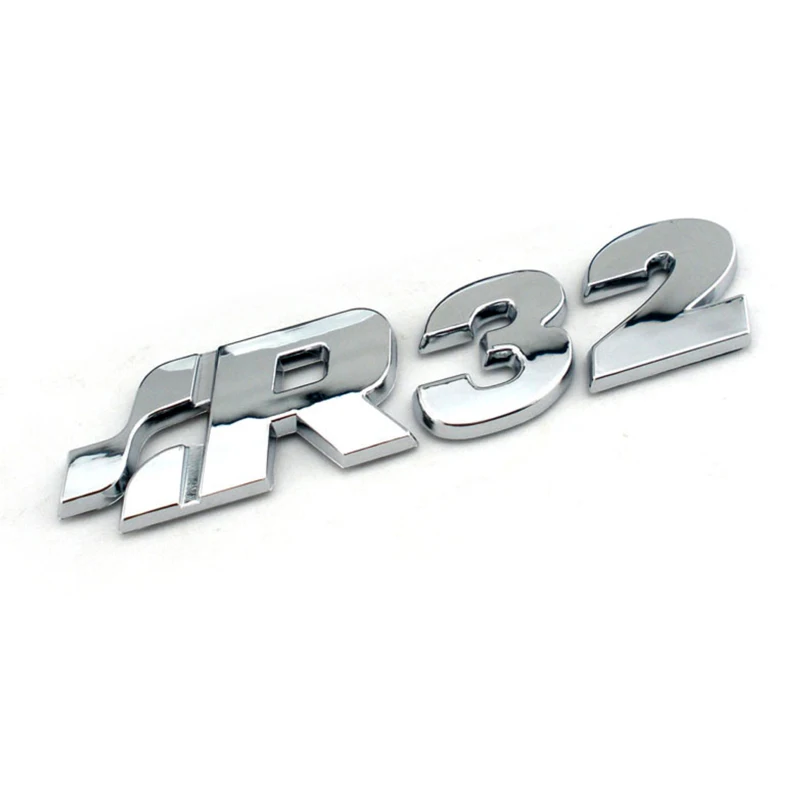 Golf R32 Chrome Front Grille Badge Emblem GOLF TDI R 3.2L V6 Rear Boot Tailgate Badge logo for Golf 4 / 5 (1997-2008)