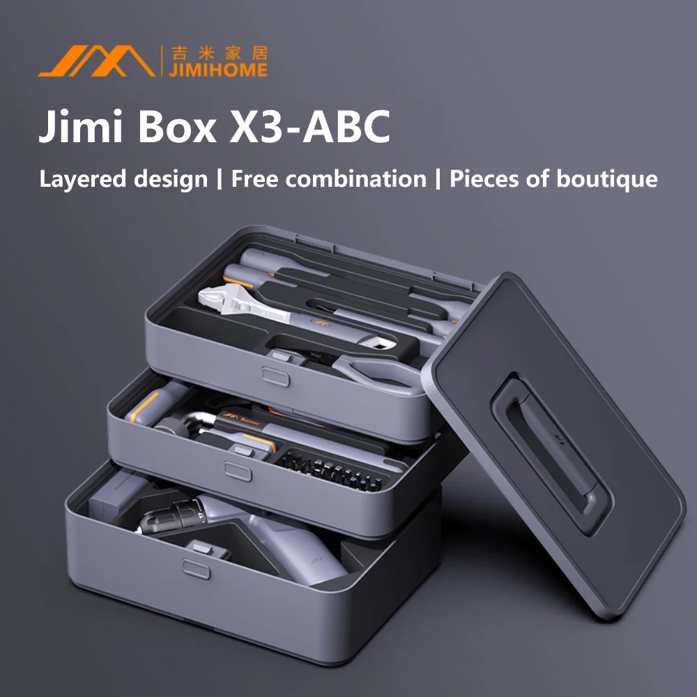 JimiHome Home Multifunctional Maintenance Toolbox Electric Drill Electric Screwdriver Set Electrician Set X3-ABC power tools