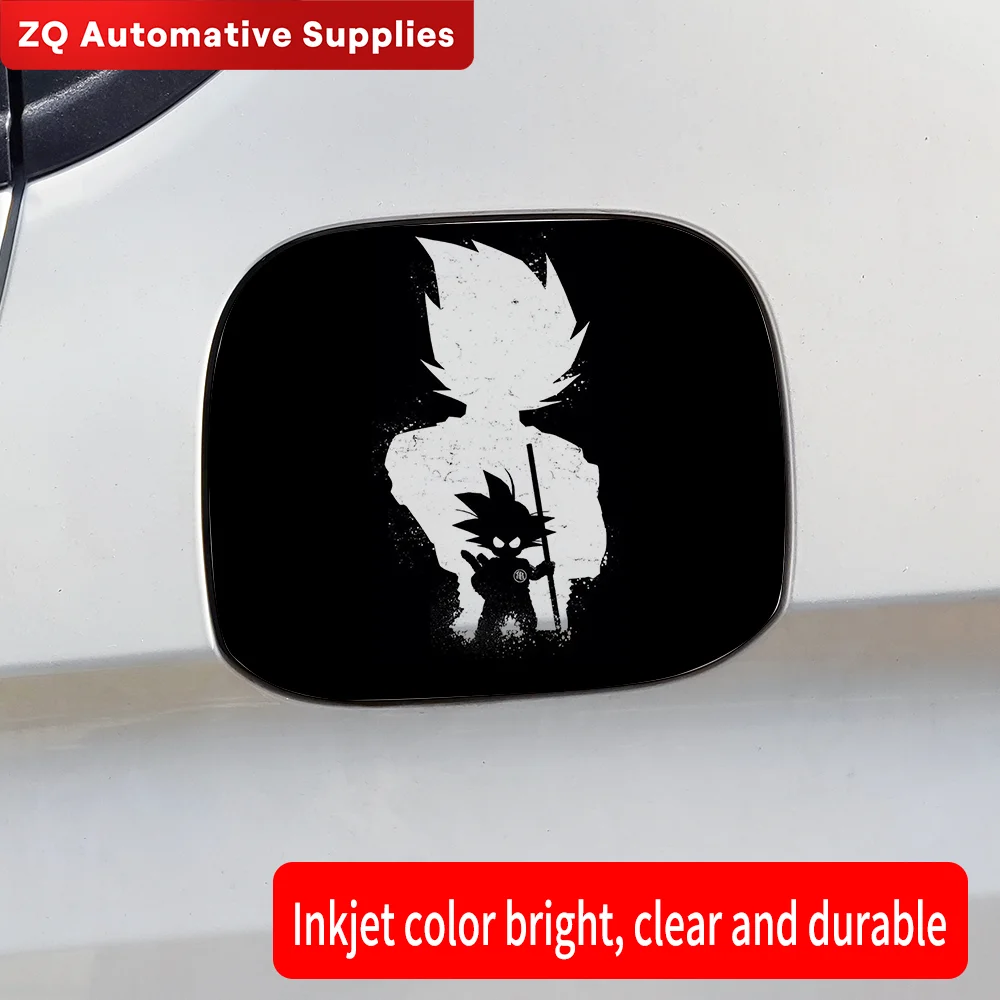 Couvercle de bouchon de réservoir d'huile et de carburant de voiture, autocollant de garniture anti-rayures, protection solaire étanche, accessoires autocollants de réservoir automobile, Anime Son Goku