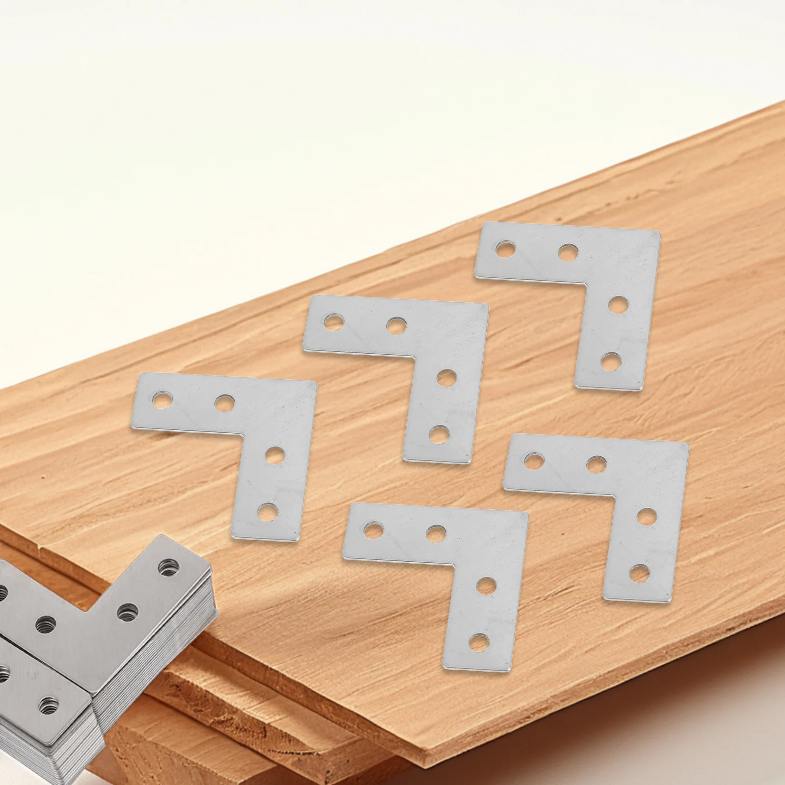 

40Pcs Stainless Steel L Shaped Brackets Heavy Duty Corner Braces Strong Right Angle Supports for Wood Shelves Furniture Frame