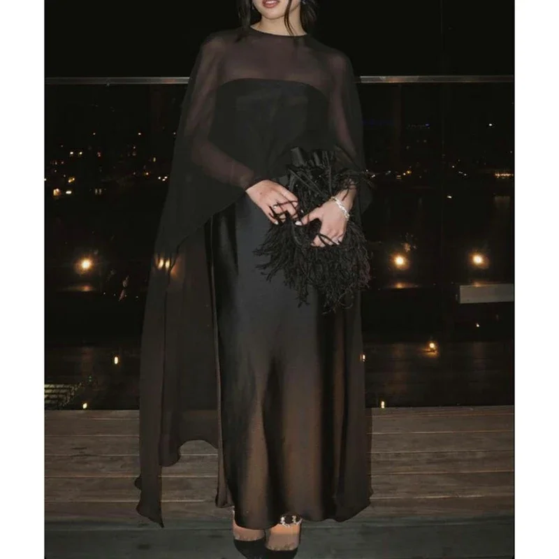 

Sheer Chiffon Evening Cape for Women Long Shawl for Wedding Party Dress Accessories Elegant Bridal Bolero Capelet Slim Fit