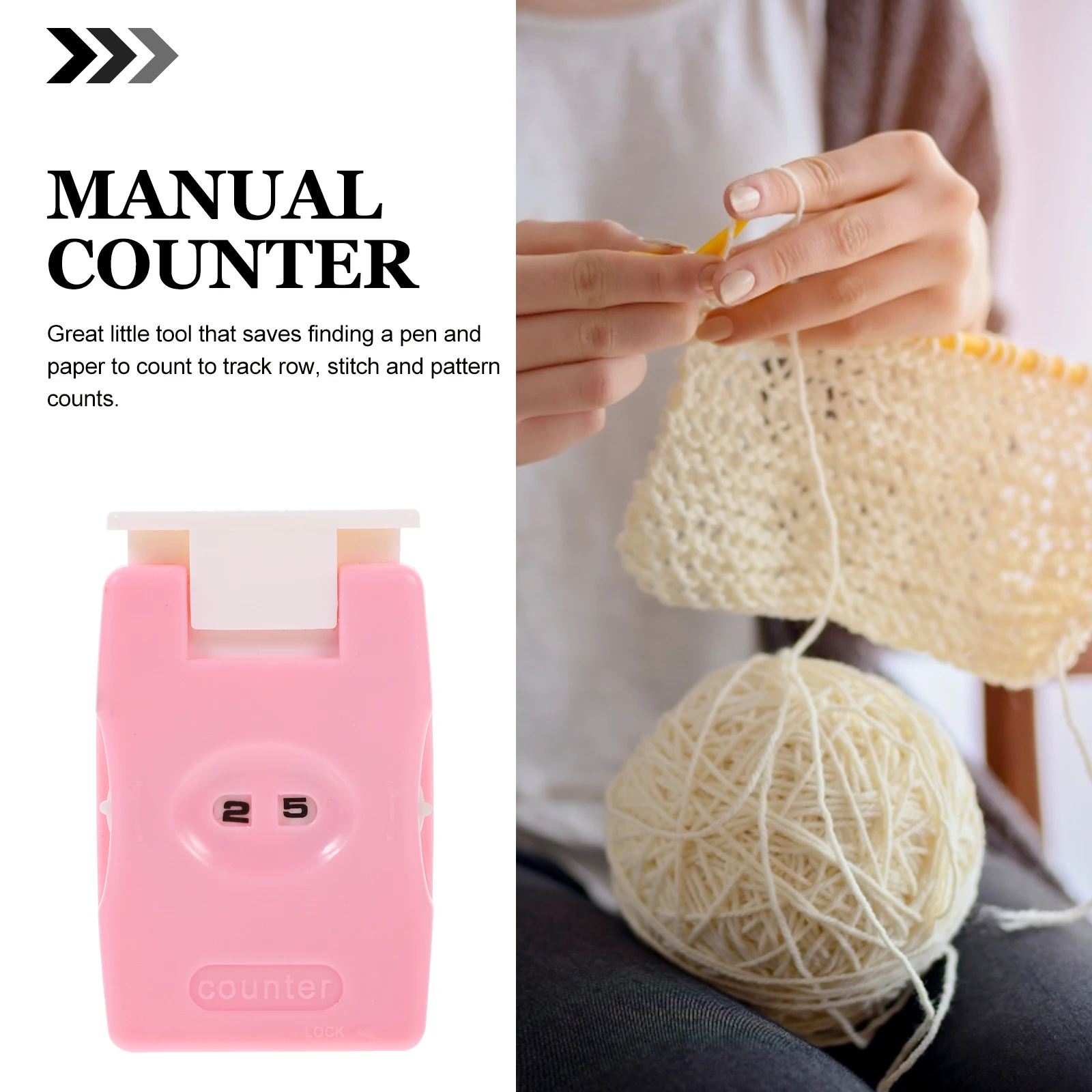 Manual Knitting Row Counter Stitch Row Knitted Loops Record Press Clicker Hand Button Woven Register DIY Sweater Knitting Tools