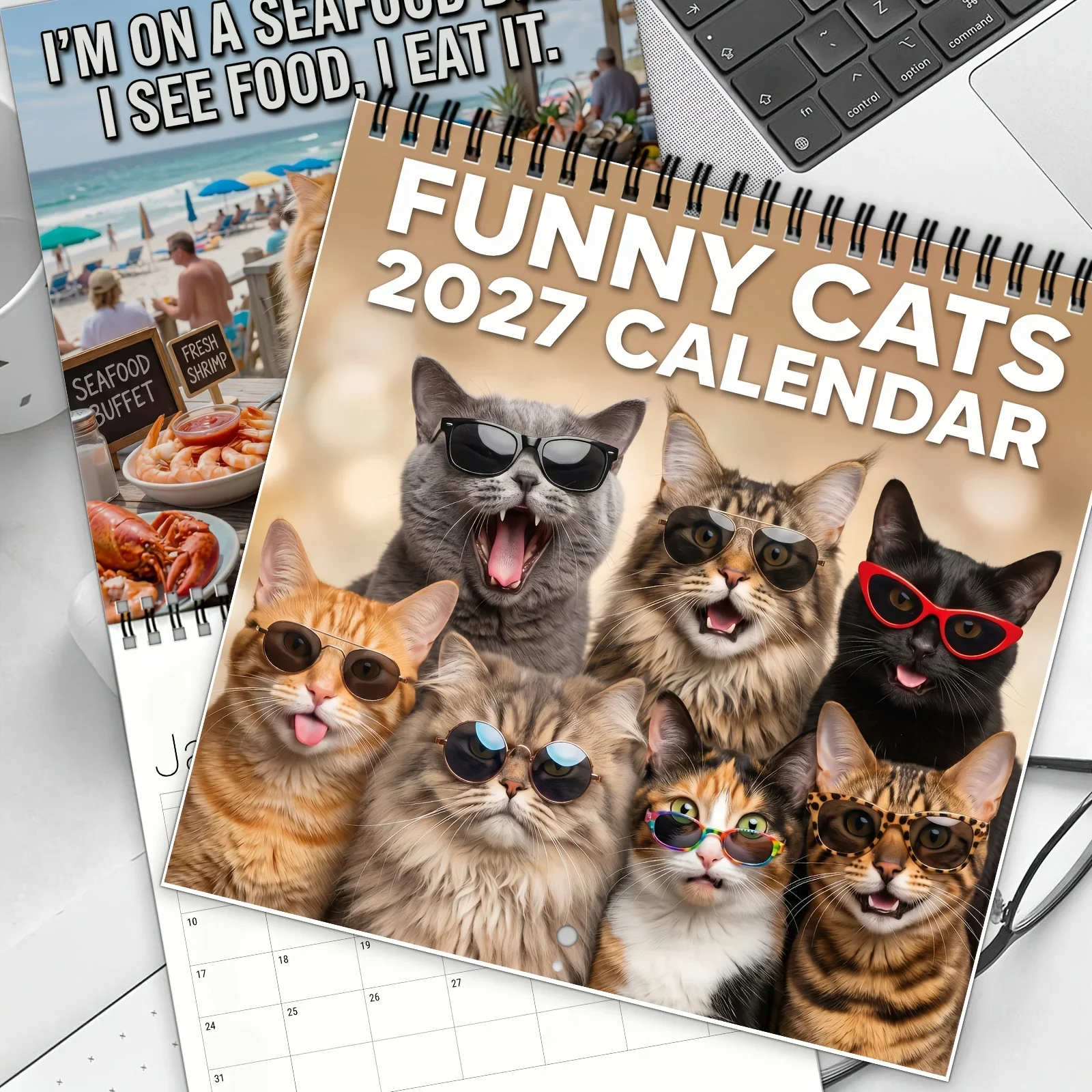 2027 Fun Cat Meme Calendar Daily Phrases and Monthly Pages Home Office Decoration Cat Lovers Annual Plan with Monthly Layout