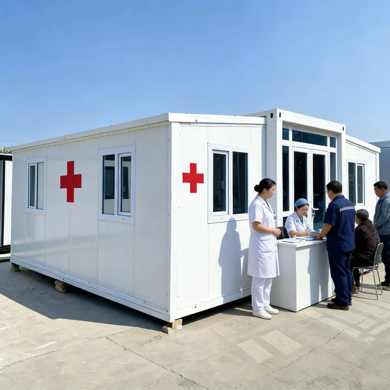 Customizable Double-Wing Expandable Container Room  Prefab Foldable Steel House for Residential Temporary Housing Site Office