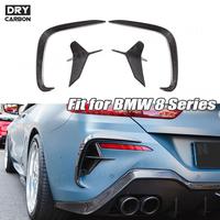 Dry Carbon Fiber Front Bumper Canards Splitters Side Fender Fins Rear Bumper Trim For BMW 8 Series G14 G15 G16 M Sport 2018-2021