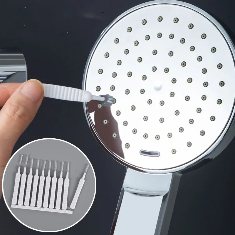 10Pcs/Set Shower Head Hole Cleaning Brush Anti-clogging Pore Gap Cleaning Tools Kitchen Bathoom Phone Hole Clean Small Brushes