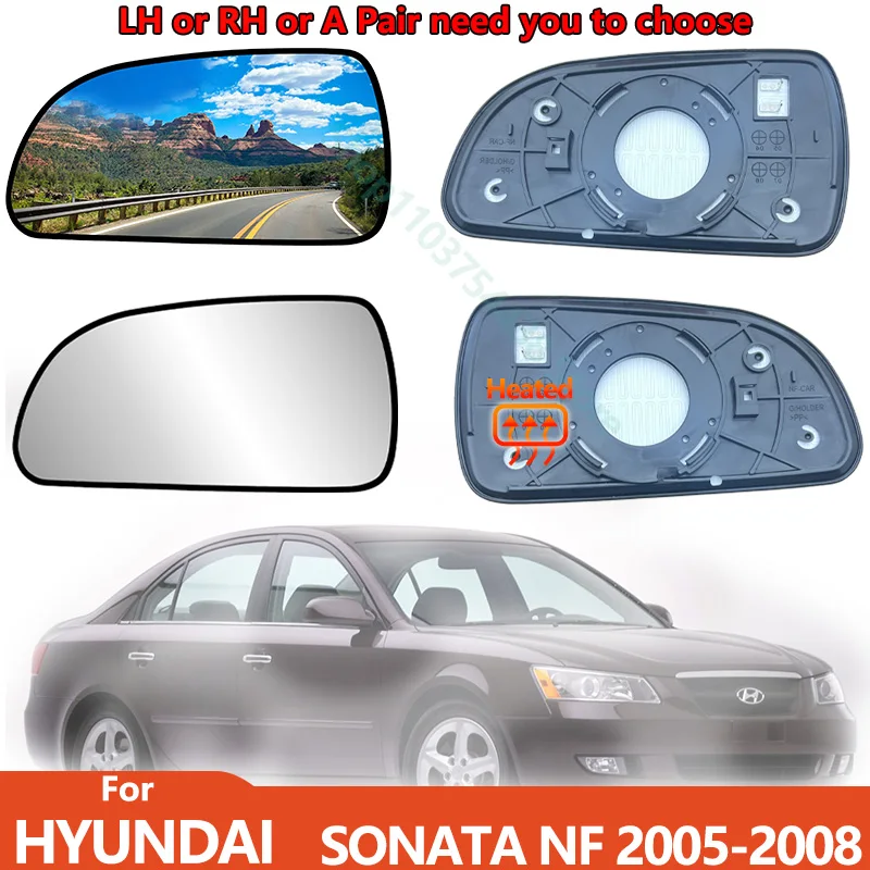 Espejo retrovisor lateral para HYUNDAI Sonata (NF) 5ta generación 2005 2006 2007 2008 # 876113K200 876213K200/Lente Convexa para Espejo Retrovisor