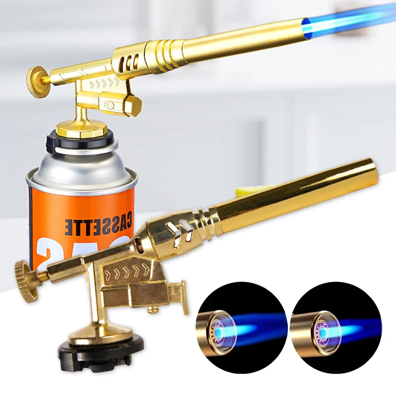 Portable Welding Gas Torch Flame Nozzle Butane Burner Outdoor Camp BBQ Flamethrower Kitchen Supplies Welding Equipment