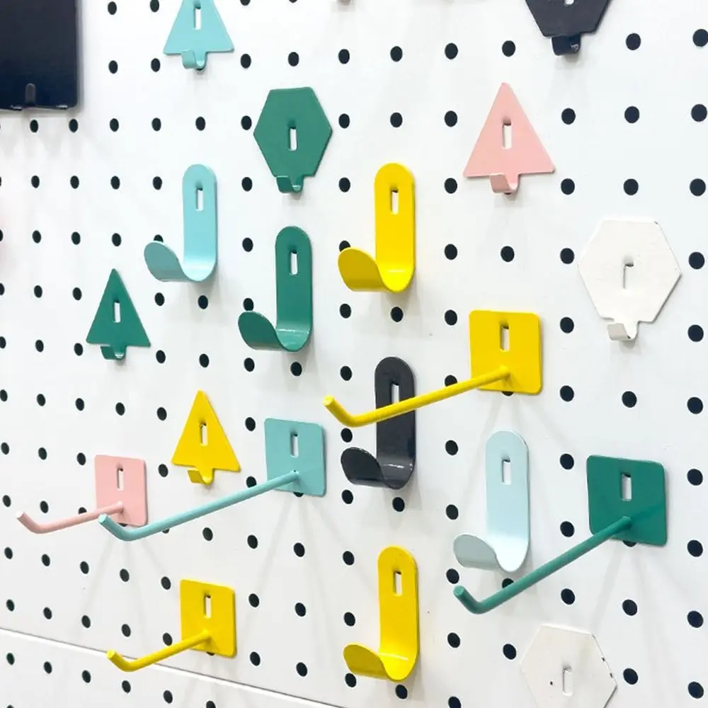 Gancho de pared de listones para estante de artículos creativos, herramienta colgante multifunción, soporte de tablero de orificios, ganchos de exhibición, bastidores de almacenamiento, 5 piezas por juego