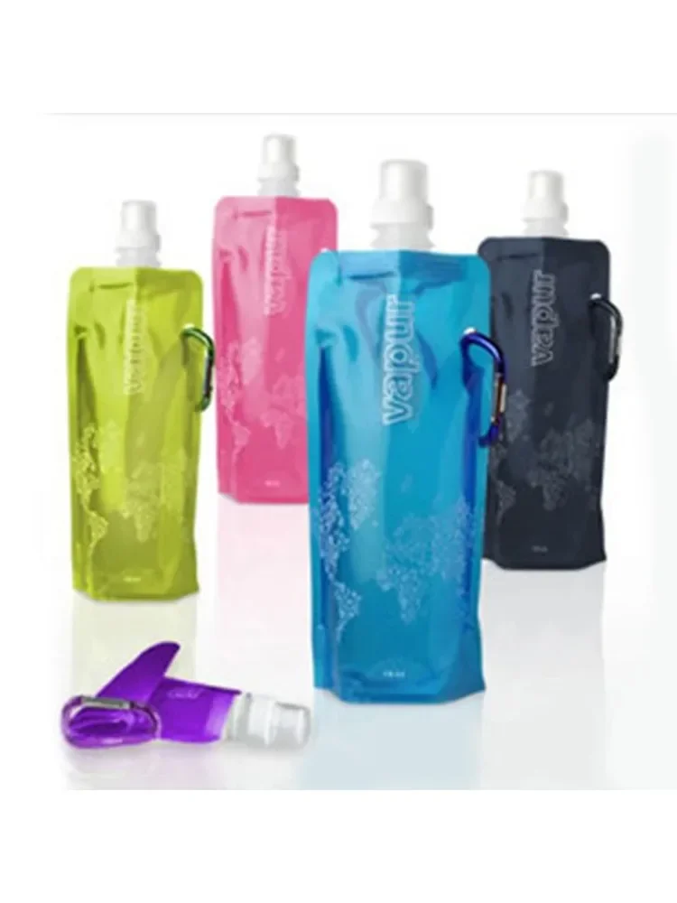 Bouteille d'eau pliable ultralégère Portable de 500ml, fournitures de Sport de plein air, randonnée, course à pied, Camping, voyage, flacon souple, sac d'eau
