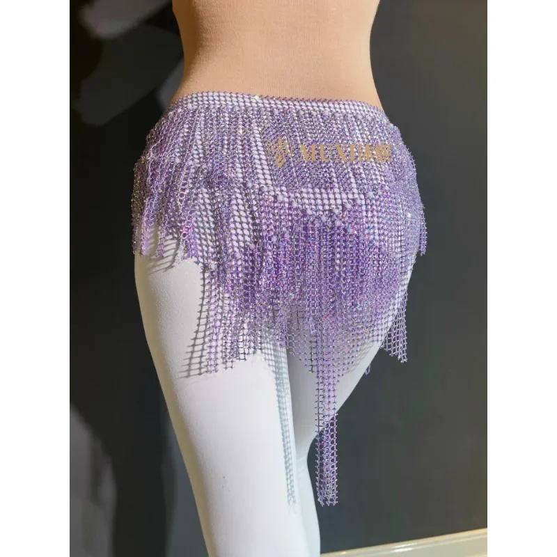 Customized Belly Dance Belt Belly Dancewear Waist Chain Mesh Diamond Hip Scarf bellydancer costume sexy