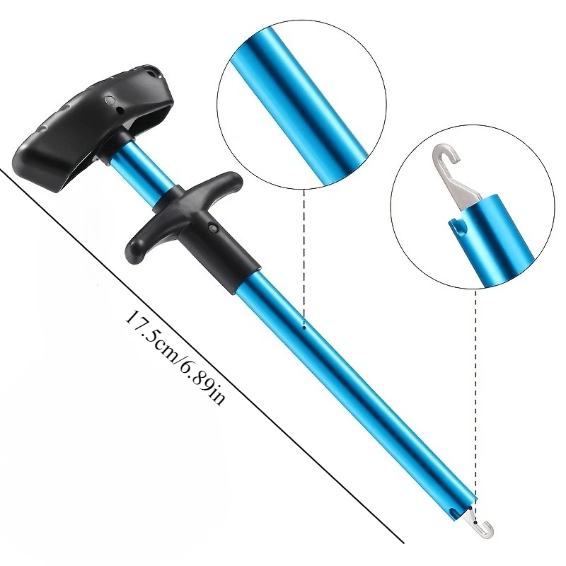 Aluminum Alloy Material Hook Extractor, Equipped with Ergonomic Handle and Blue Handle, Can Efficiently Separate Fishhooks