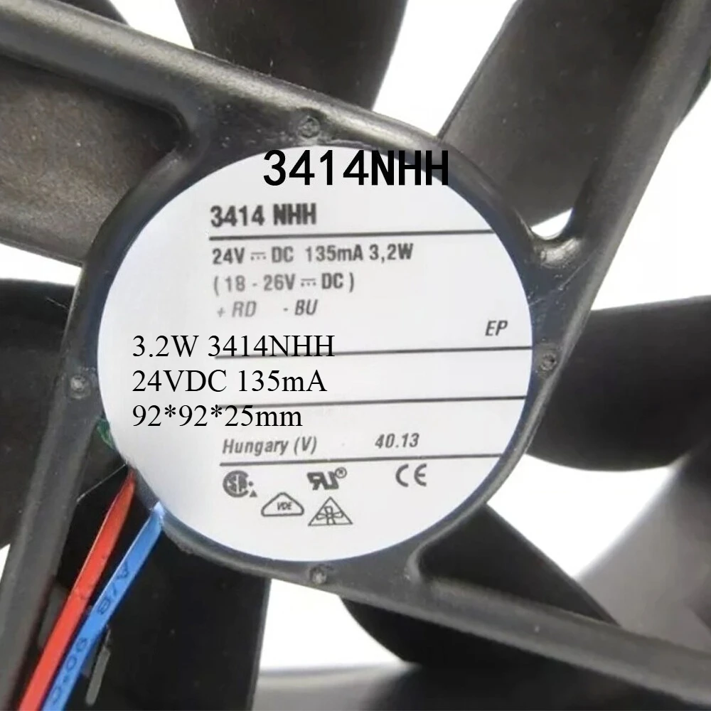 

FOR Ebmpaps High-Airflow Axial Fan 3.2W 3414NHH 24VDC 135mA 92*92*25mm Server Fan