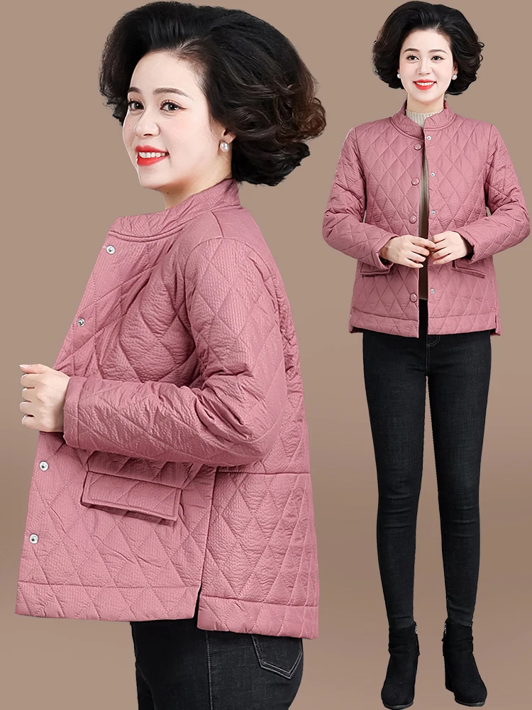 

Легкая пуховая хлопковая куртка для женщин среднего возраста, зимняя верхняя одежда, модная свободная куртка для осени и зимы, новинка.