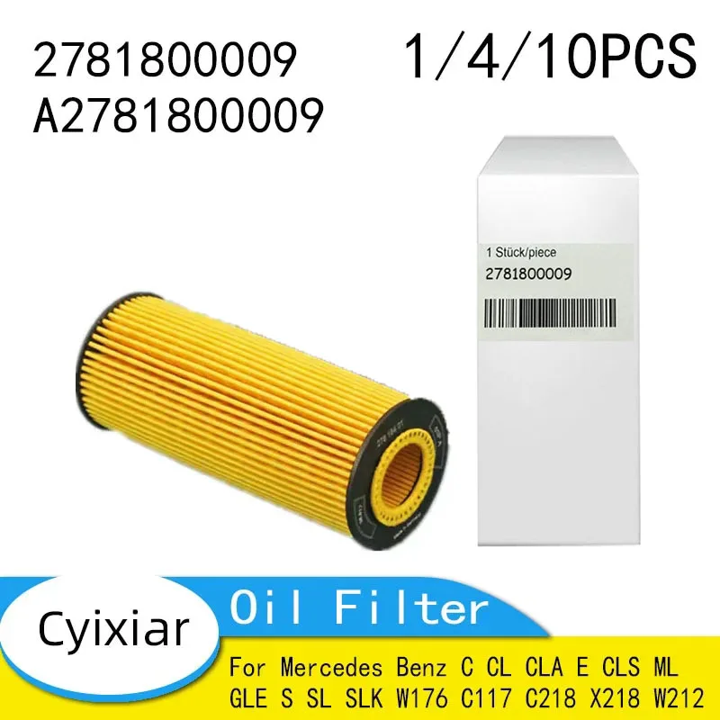 

2781800009 A2781800009 комплект масляного топливного фильтра двигателя подходит для Mercedes Benz C CL CLA E CLS ML GLE S SL SLK W176 C117 C218 X218 W212
