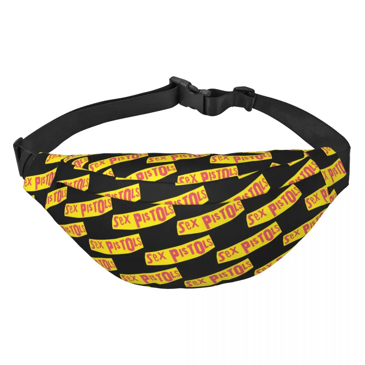 

Heavy Metal Rock Band Printed Sex Guns Fanny Pack Women Men Casual Sling Crossbody Waist Bag for Running Phone Money Pouch