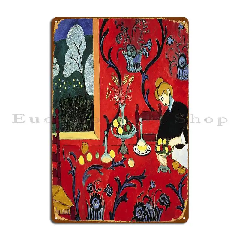 The Dessert Harmony In Red The Red Room Henri Matisse Metal Sign Pub Club Create Designs Wall Decor Tin Sign Poster
