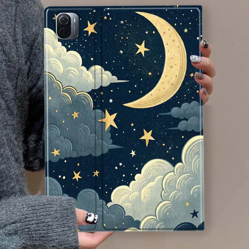 Cartoon Starry Moon Cloud For Xiaomi Redmi Pad SE 7S 6S 5 4 12.4 11.2 12.5 Pro Fashion Tablet Protective Case